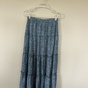 SHEIN Blue Floral Maxi Skirt